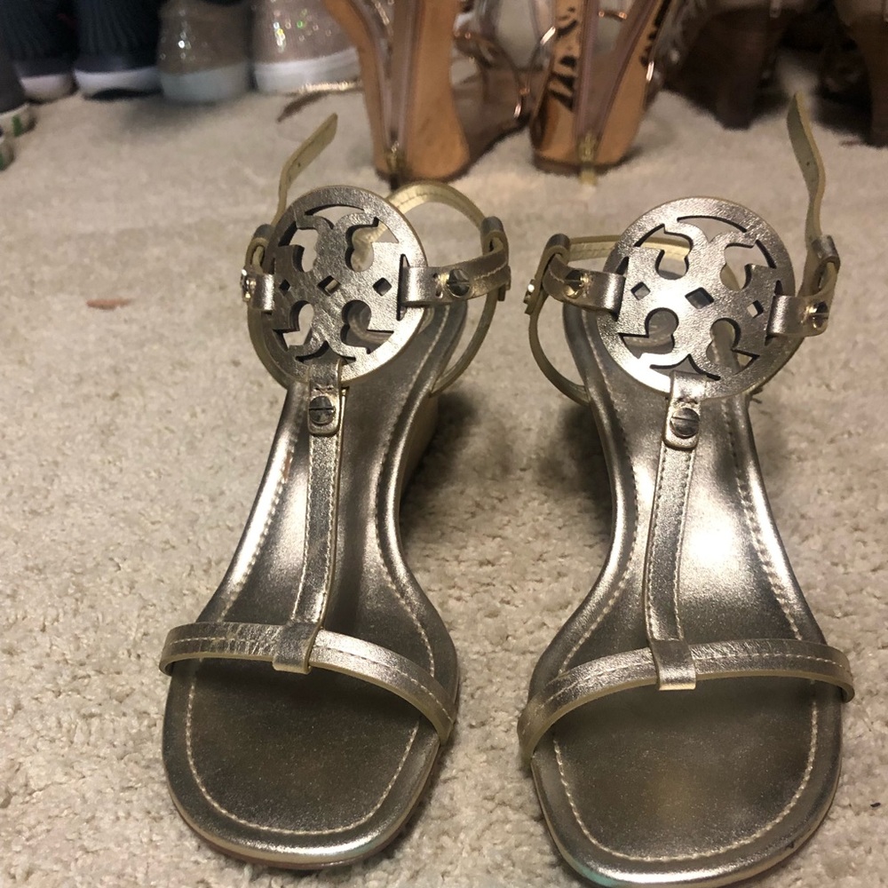 Tory Burch Miller wedges worn twice